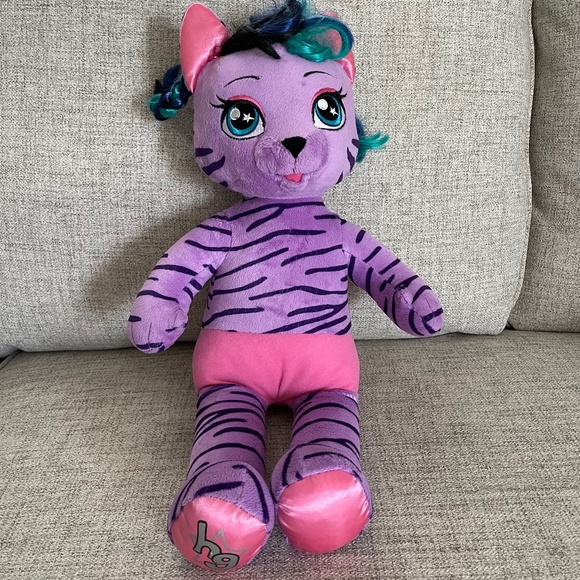 Build A Bear Honey Girl Teegan Purple Tiger Pink Leather Jacket Dress - Picture 3 of 10